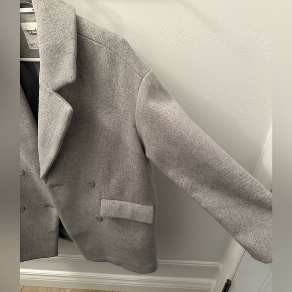 Oversized Abercrombie & Fitch double breasted wool blend coat - Picture 2 of 6